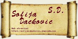 Sofija Dačković vizit kartica